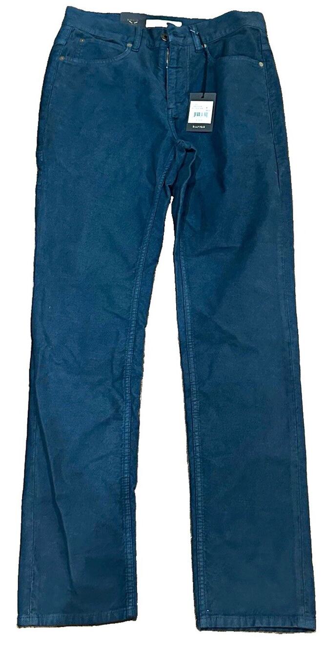 NWT Billy Reid Moleskin Cochran Jean Carbon Blue Slim Fit Mens Pants 30x32 $228